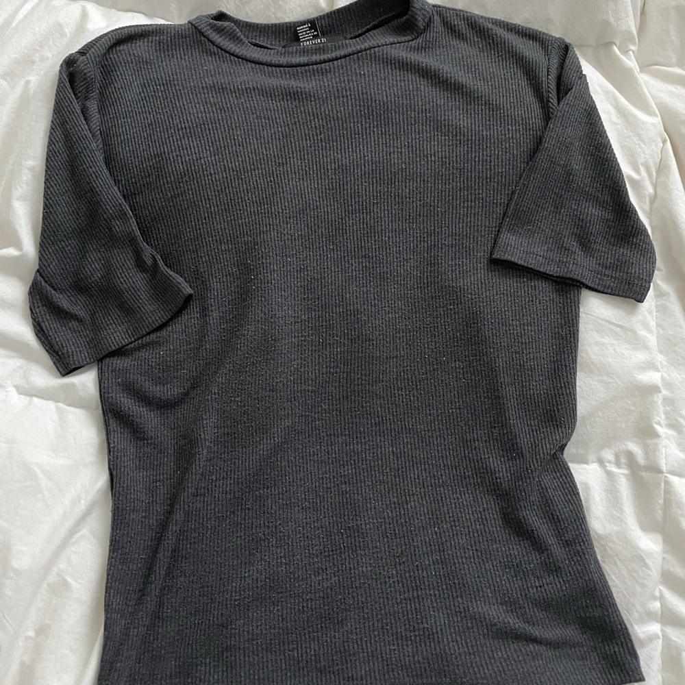 Grey mockneck top